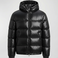 Eva cozy puffer jacket for women by Christine Brewer, shown in a stylish floral pattern with a high collar and quilted design.