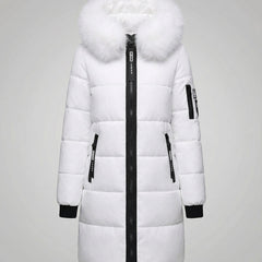 Women’s Sadie Cosy Puffer Jacket by Christine Brewer, shown in flora with a plush, insulated design for warmth and comfort.