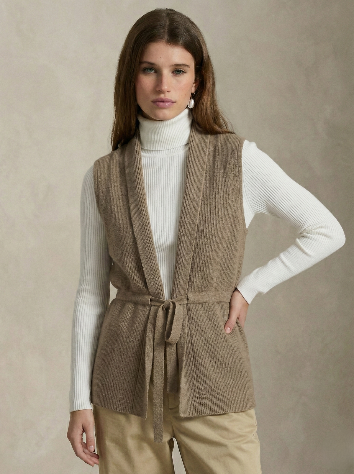 Christine Brewer Courtney cashmere wool knit sweater vest for women, featuring a cozy, stylish design in soft knit fabric.