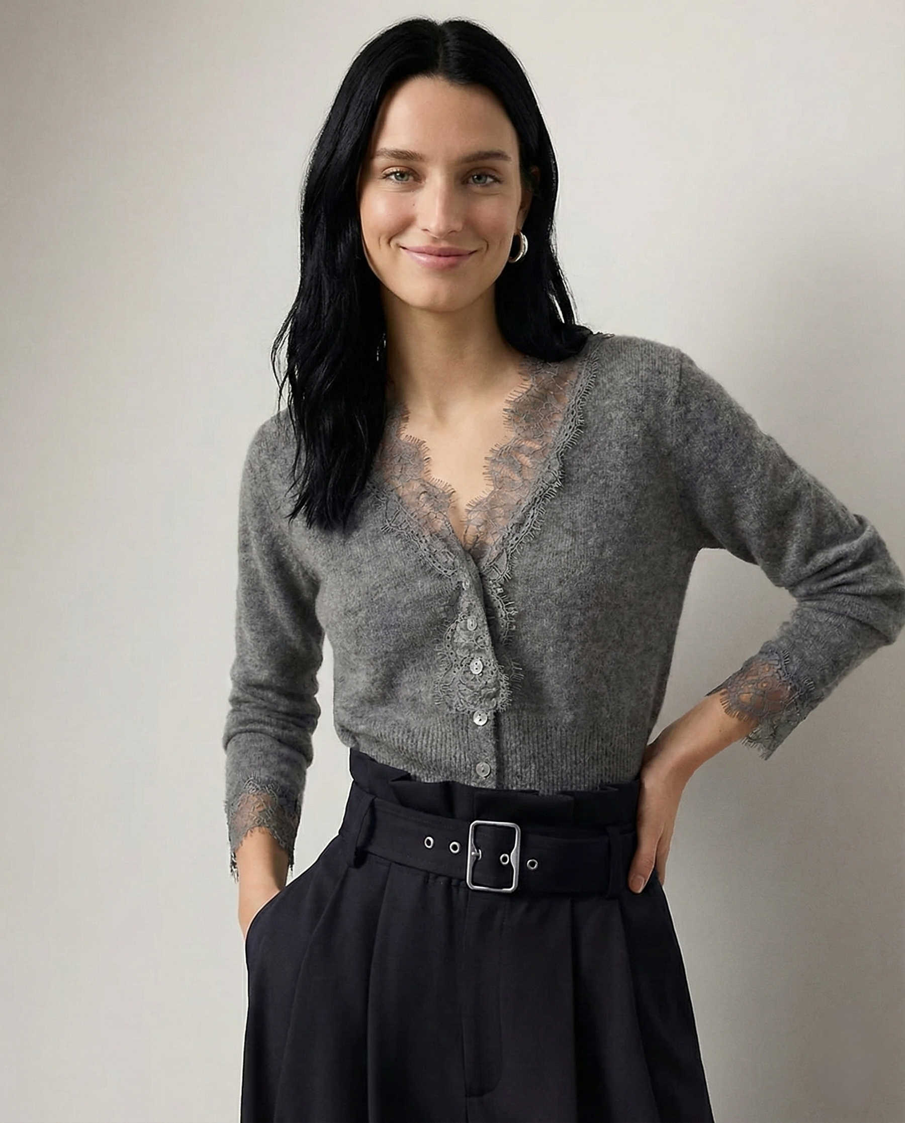 Elsa cashmere cardigan for women by Christine Brewer, featuring a soft, cozy knit design in a stylish, versatile sweater style.