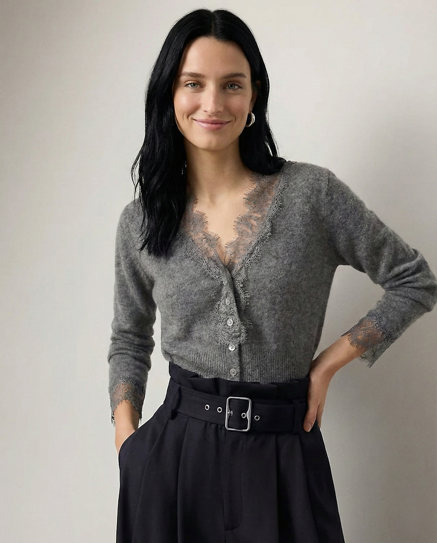 Elsa cashmere cardigan for women by Christine Brewer, featuring a soft, cozy knit design in a stylish, versatile sweater style.