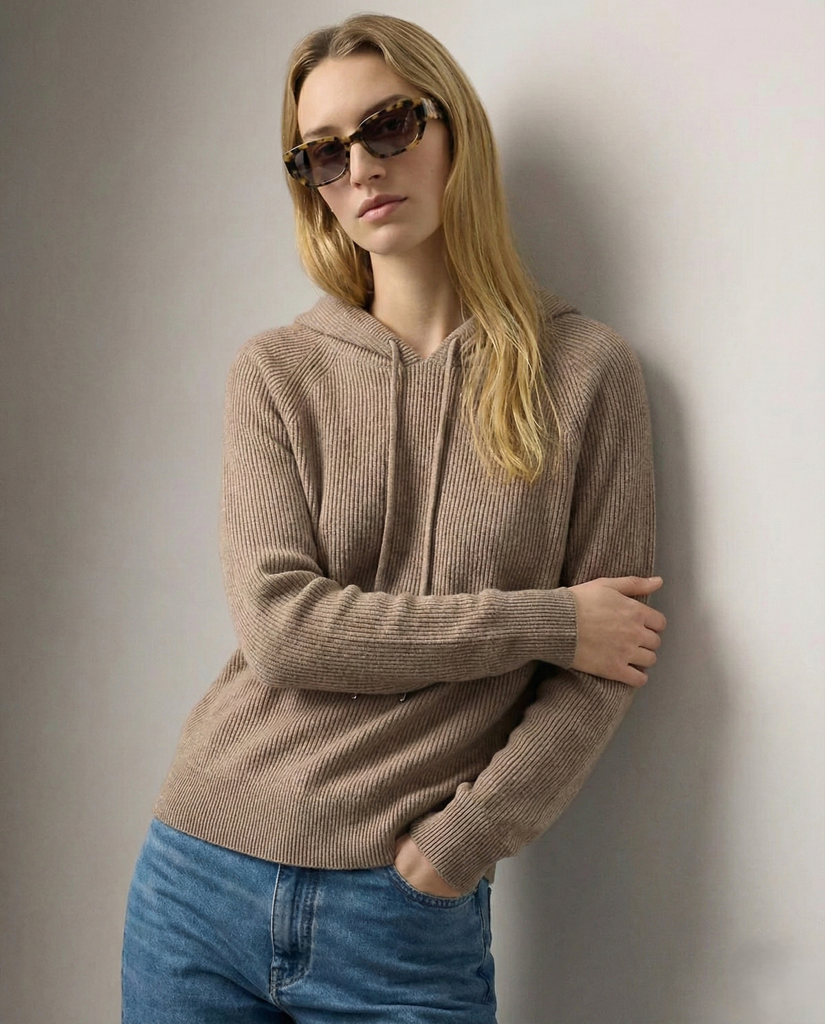 Women’s Claudia cashmere hoodie by Christine Brewer, featuring a cozy, soft knit fabric and relaxed fit in a stylish design.