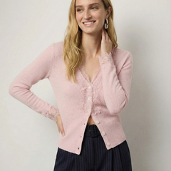 Elsa cashmere cardigan for women by Christine Brewer, featuring a soft, cozy knit in a stylish, versatile design.