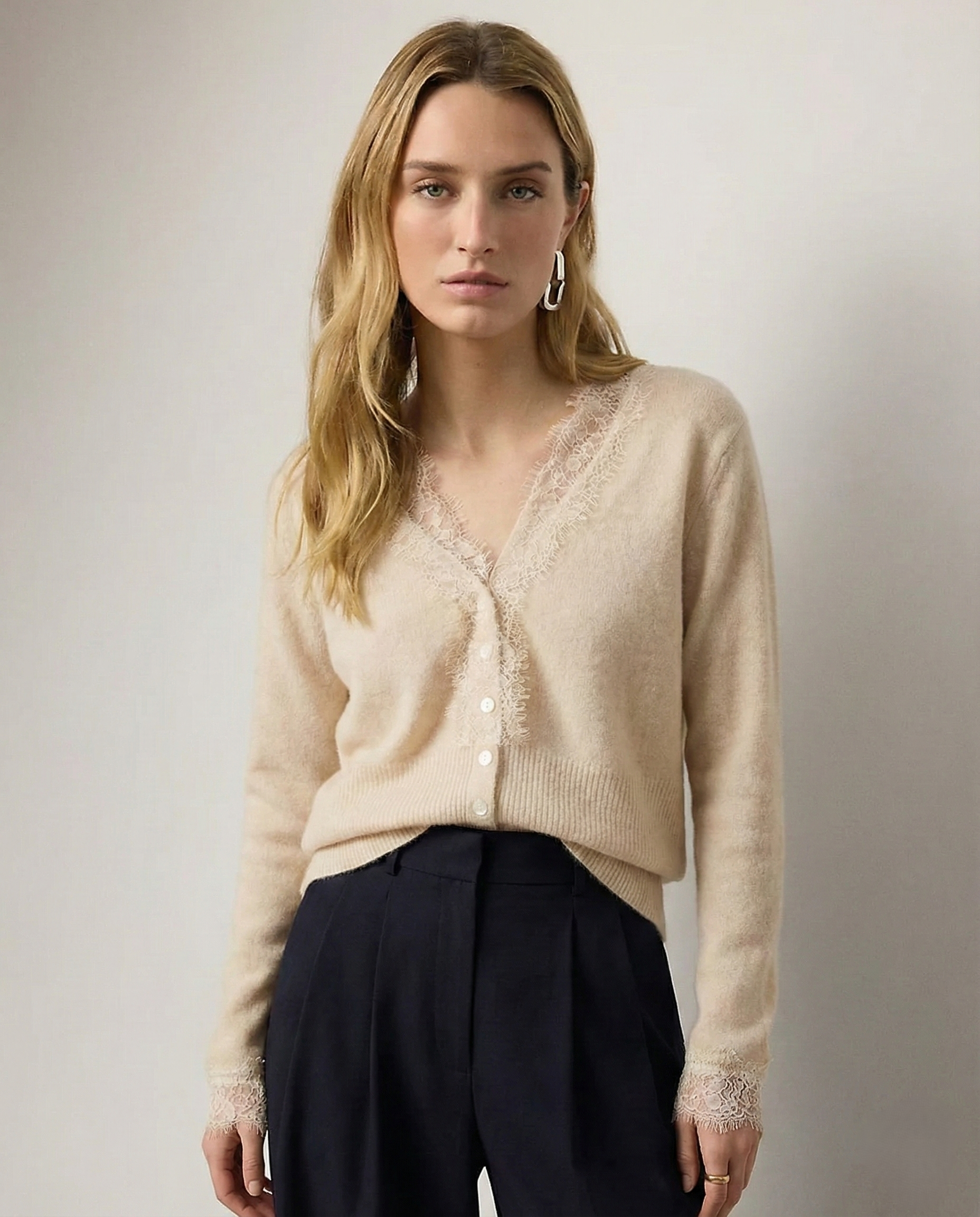Elsa cashmere cardigan for women by Christine Brewer, featuring a cozy knit design in soft, luxurious fabric.