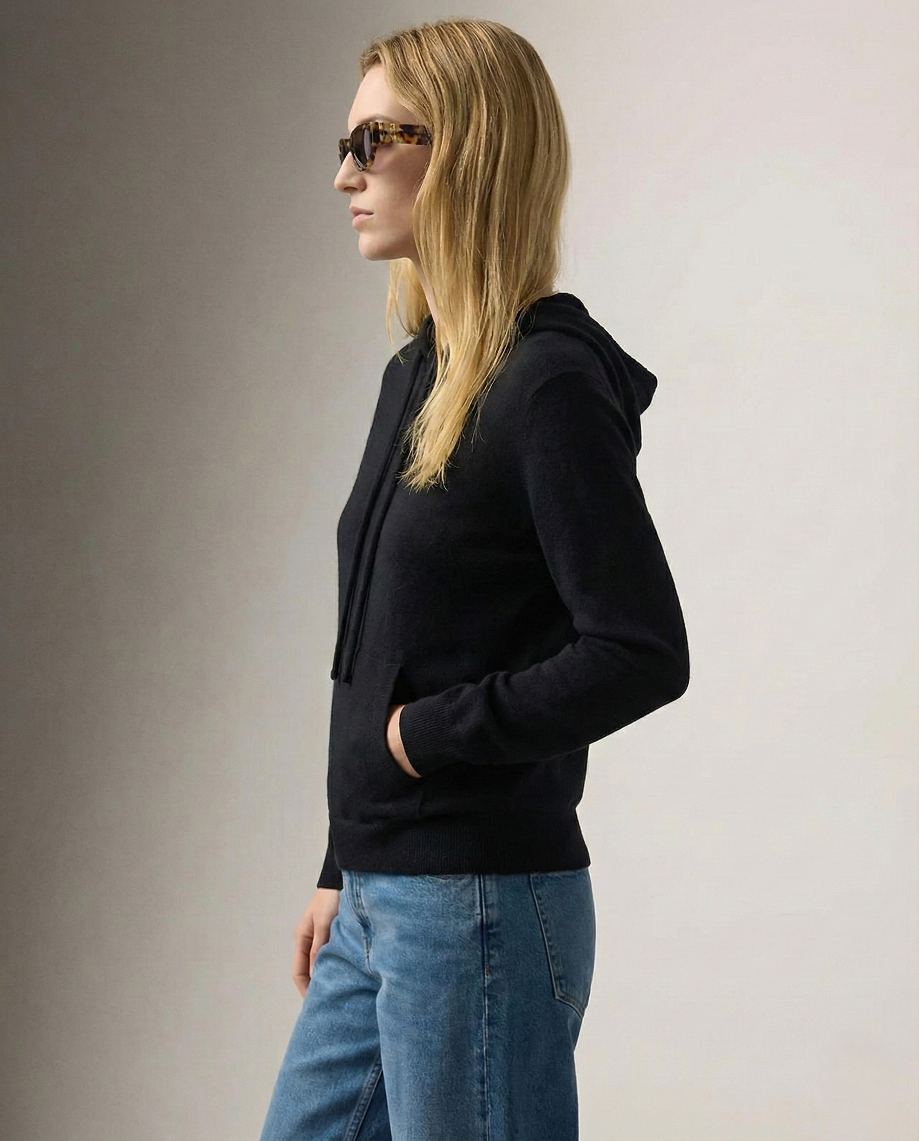 Women’s Claudia cashmere hoodie by Christine Brewer, featuring soft knit fabric and a comfortable, relaxed fit in a stylish design.