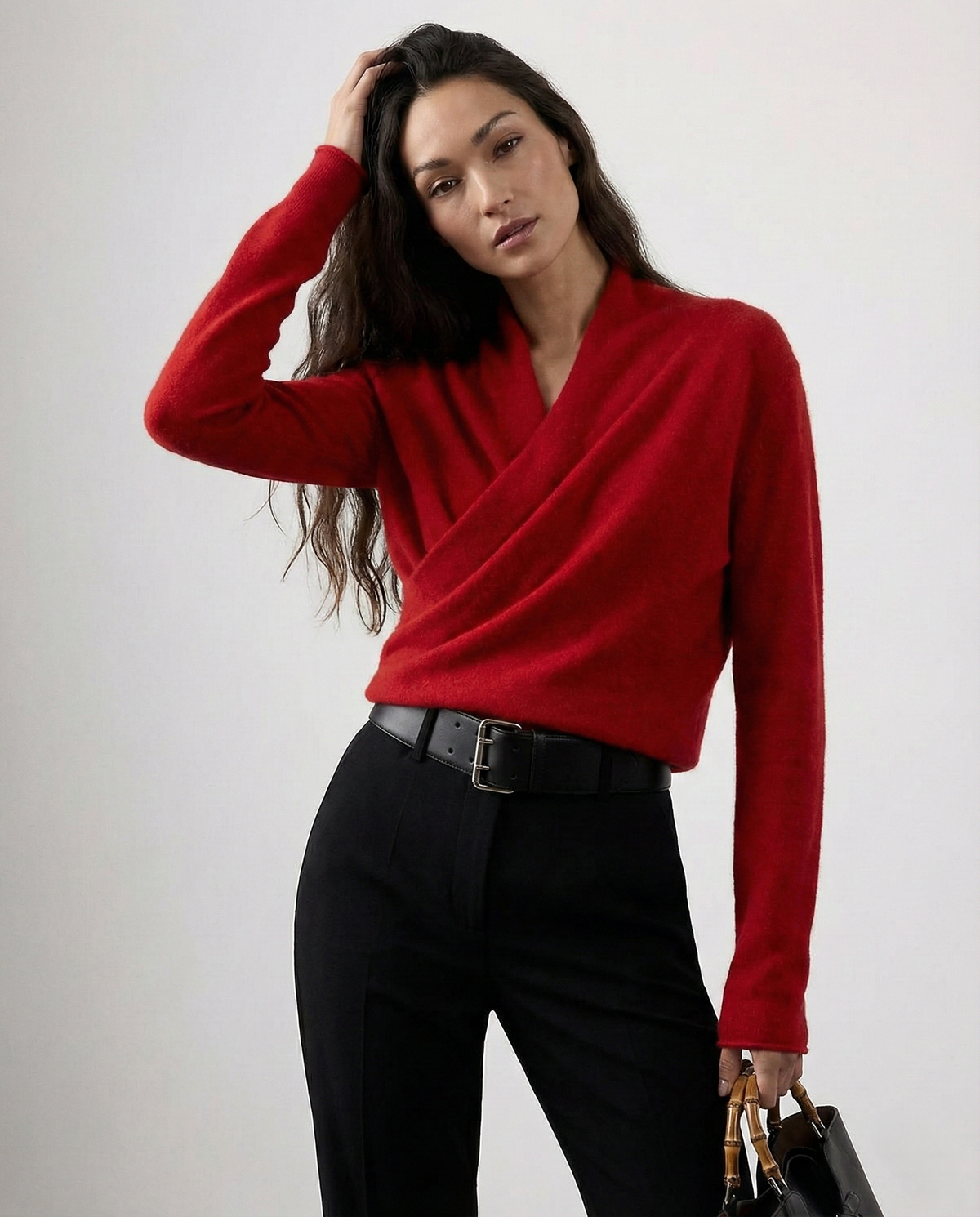Cream-colored Christine Brewer Dawn cashmere sweater for women, showcasing soft knit fabric and a cozy, stylish fit.