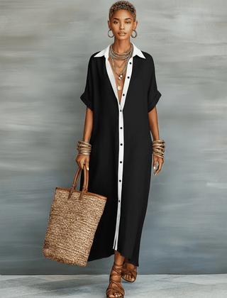 Light beige linen maxi dress for women by Christine Brewer, flowing and elegant with a sleeveless design and relaxed fit.