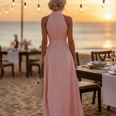 Sleeveless cotton maxi dress for women by Christine Brewer, flowing design with a comfortable and stylish fit.
