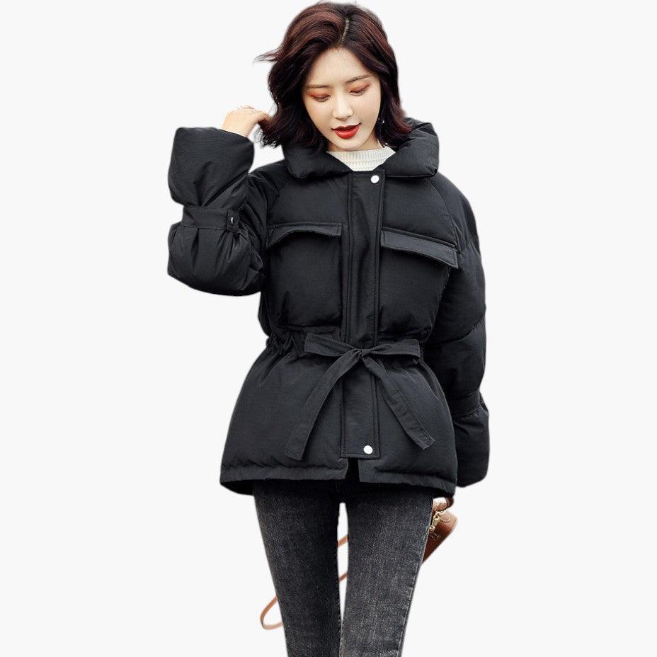 Leonie | Belted Hooded Puffer Jacket for Women