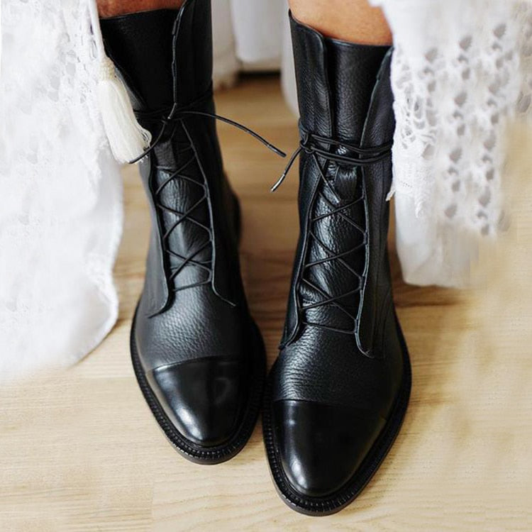 Lisa | Leather Boots Women Winter Fall Cushioned Casual Office Dinner Durable Versatile