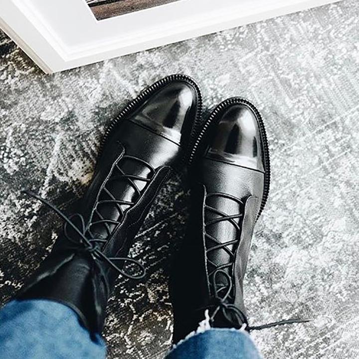 Lisa | Leather Boots Women Winter Fall Cushioned Casual Office Dinner Durable Versatile