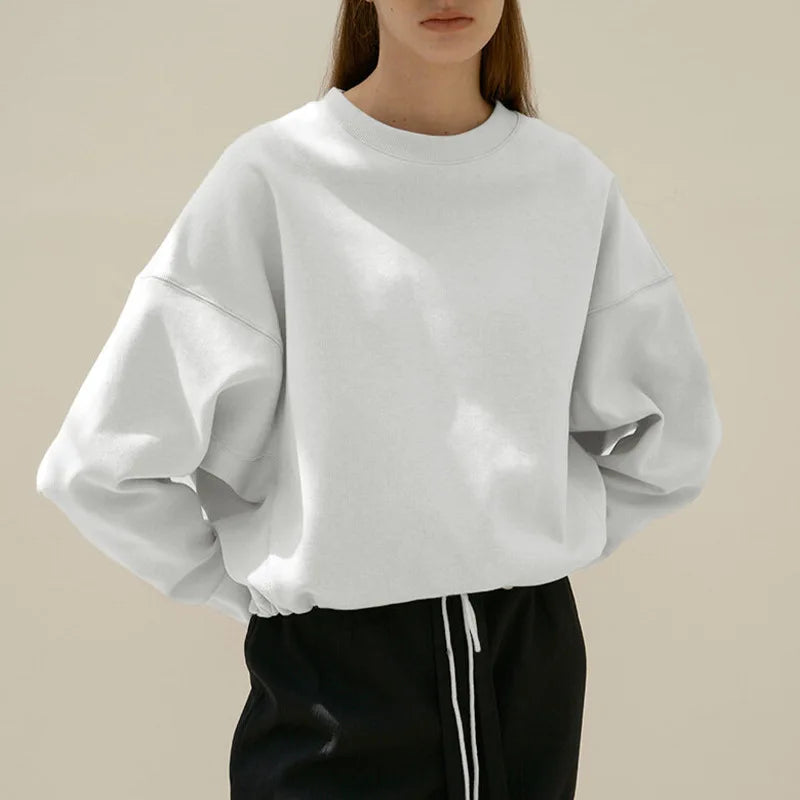 Christine Brewer Greer oversized women's sweatshirt hoodie in soft fabric, featuring a relaxed fit and cozy hood.