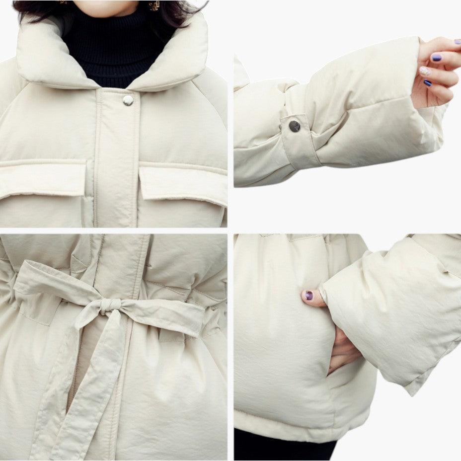 Leonie | Belted Hooded Puffer Jacket for Women