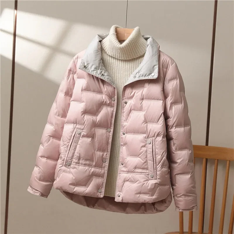 Ottilie | Puffer Jacket Puffer Coat Down Winter Warm Lightweight Stand Collar Padded Insulated Matte