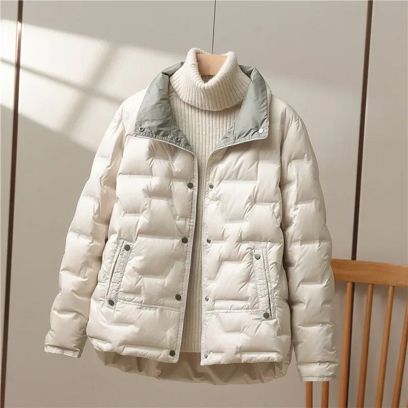 Ottilie | Puffer Jacket Puffer Coat Down Winter Warm Lightweight Stand Collar Padded Insulated Matte