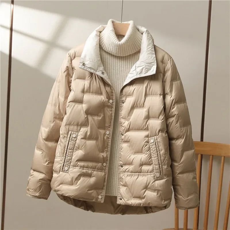 Ottilie | Puffer Jacket Puffer Coat Down Winter Warm Lightweight Stand Collar Padded Insulated Matte