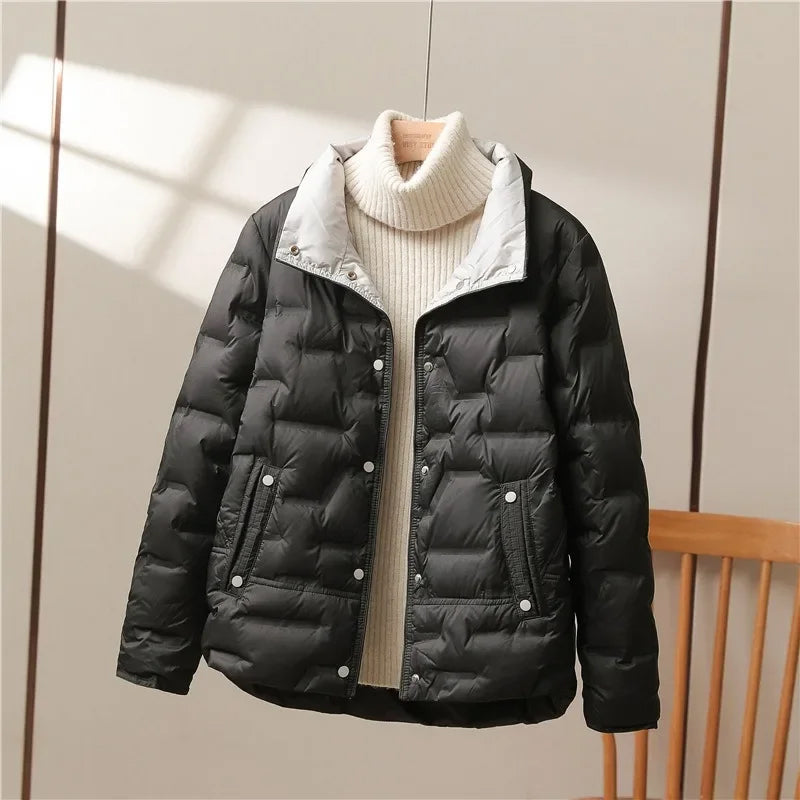 Ottilie | Puffer Jacket Puffer Coat Down Winter Warm Lightweight Stand Collar Padded Insulated Matte