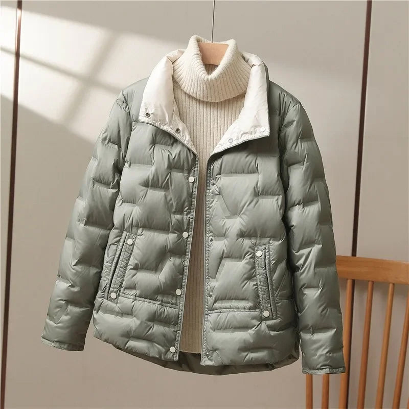 Ottilie | Puffer Jacket Puffer Coat Down Winter Warm Lightweight Stand Collar Padded Insulated Matte