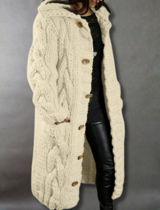 Karina elegant cozy coat with tummy coverage by Christine Brewer, shown in a stylish, warm outerwear design with a front view.