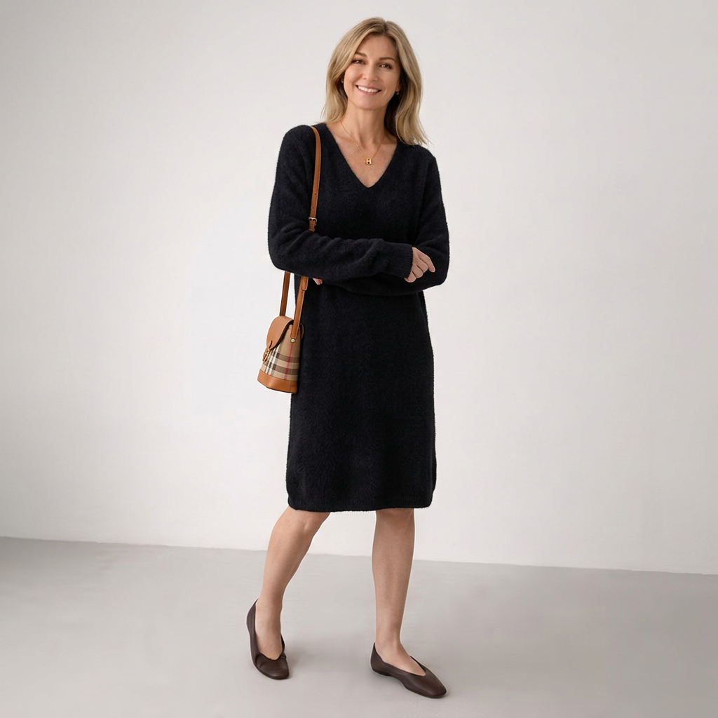 Philomena | Relaxed-Fit V-Neck Sweater Dress for Women