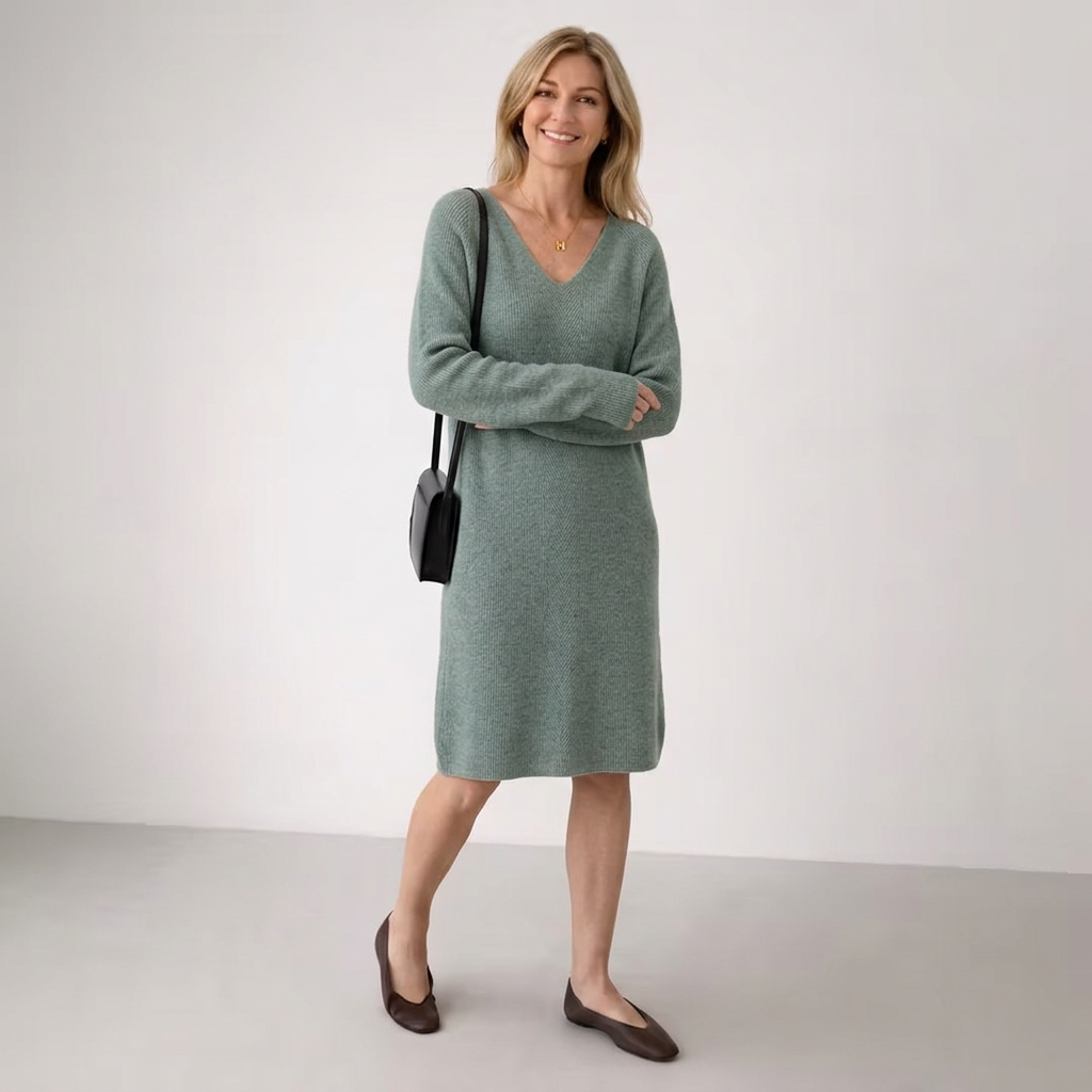 Philomena | Relaxed-Fit V-Neck Sweater Dress for Women