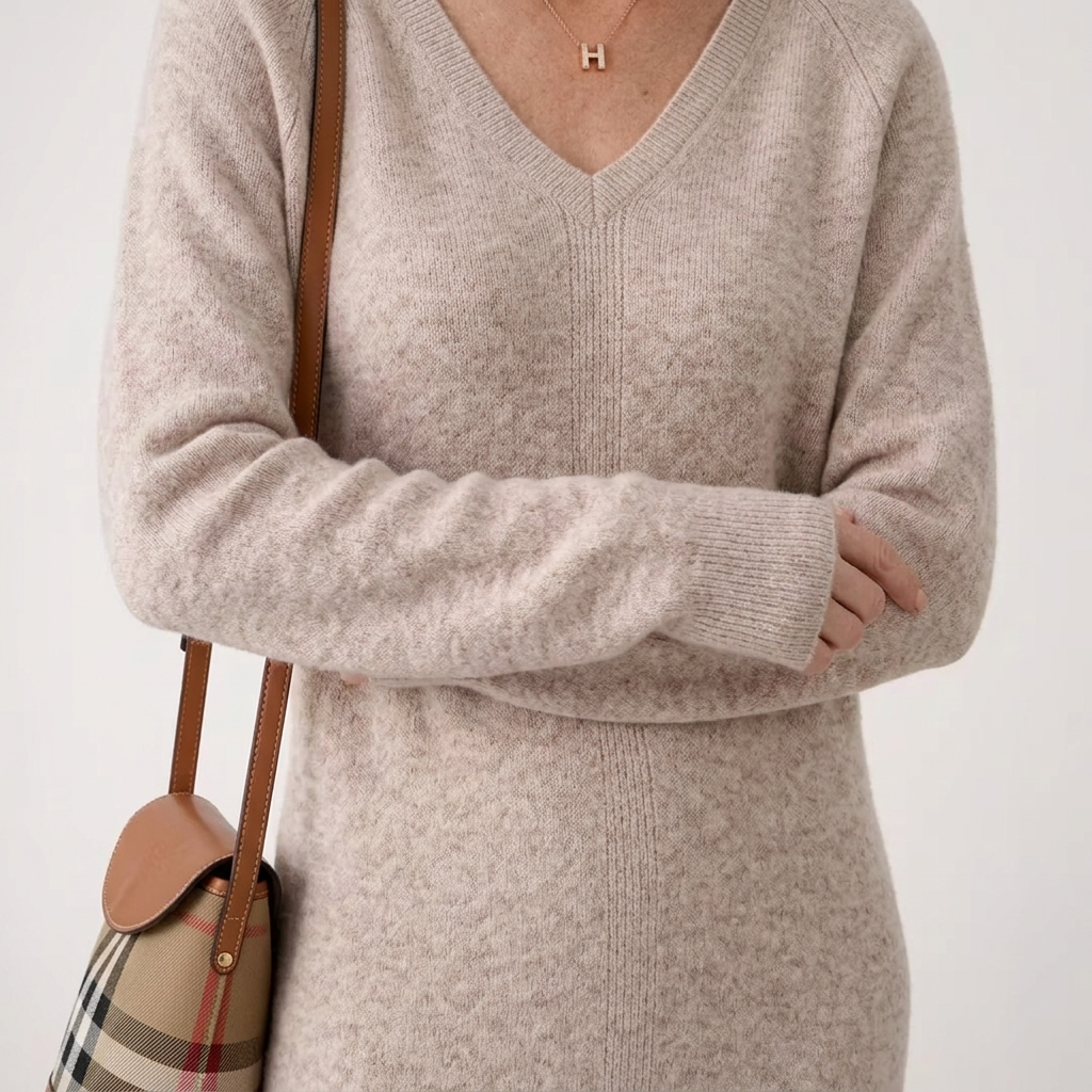 Philomena | Relaxed-Fit V-Neck Sweater Dress for Women
