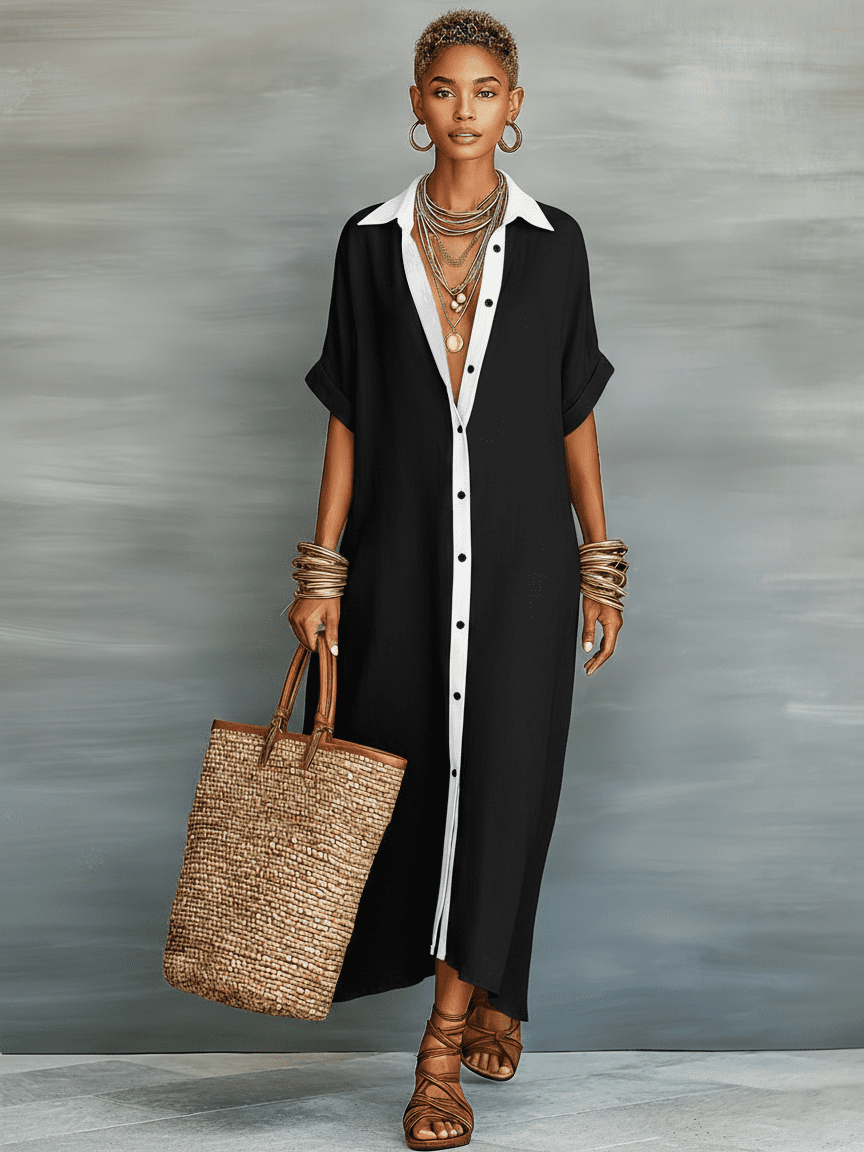 Linen maxi dress for women by Christine Brewer, flowing lightweight fabric, sleeveless design, and elegant midi length.