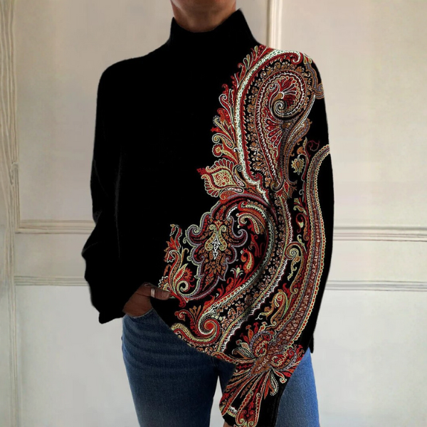 Nora classic ribbed sweater for women by Christine Brewer, featuring a cozy, fitted design in soft knit fabric.