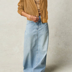 Mia cropped hooded hoodie for women by Christine Brewer, featuring a relaxed fit and drawstring hood in soft fabric.