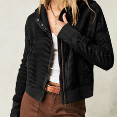 Women’s cropped hooded hoodie by Christine Brewer featuring a relaxed fit and front pocket, in soft fabric with a drawstring hood.