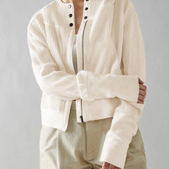 Mia cropped hooded hoodie for women by Christine Brewer, shown in black with front pocket and adjustable drawstrings.
