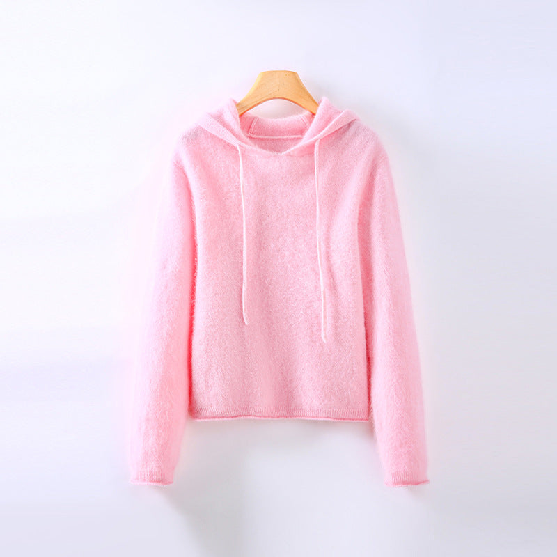 Athena | Cashmere Sweater Hoodie Knit Pullover Hooded Women Winter Warm Lightweight Soft
