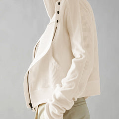 Women’s cropped hooded hoodie from Christine Brewer’s Mia collection, featuring a stylish hood and comfortable fit.