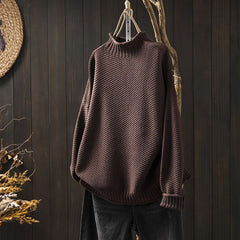 Christine Brewer Jade knit sweater for women, showcasing a cozy, stylish green sweater with a textured knit pattern.