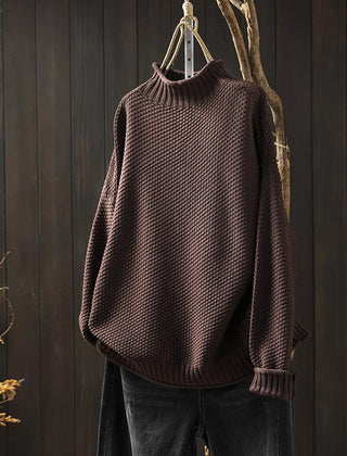 Christine Brewer Jade knit sweater for women, showcasing a cozy, stylish green sweater with a textured knit pattern.