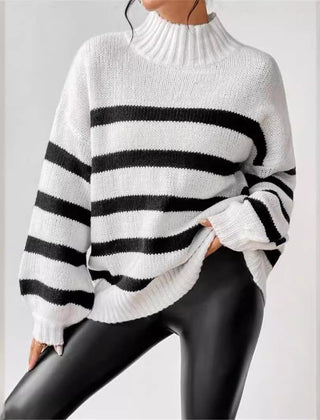 Christine Brewer Miriam women's knit sweater in cozy, textured fabric with a relaxed fit, shown on a model.
