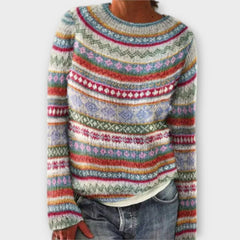 Ophelia knit sweater for women by Christine Brewer, featuring a cozy, textured design in soft, neutral tones.