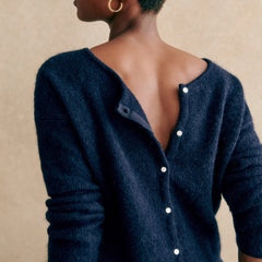 Hattie mohair knit top for women by Christine Brewer, featuring a soft, cozy pink mohair fabric with a relaxed fit.