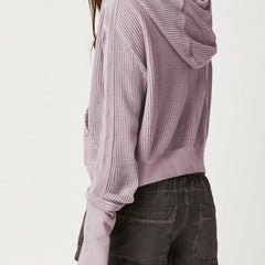 Christine Brewer Mia cropped hooded hoodie for women, featuring a stylish hood and casual fit, shown in a front view.