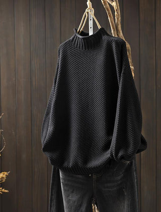 Cream-colored knit sweater for women by Christine Brewer, featuring a cozy Jade design and comfortable fit.