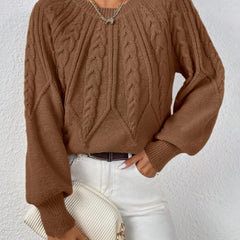 Esme knit sweater for women by Christine Brewer, featuring cozy, textured knit fabric in a stylish design.
