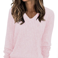 Susanna oversized V-neck sweater for women by Christine Brewer, displayed in a cozy, soft knit with a relaxed fit.
