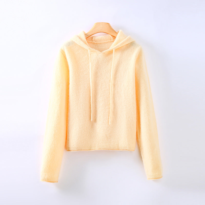 Athena | Cashmere Sweater Hoodie Knit Pullover Hooded Women Winter Warm Lightweight Soft