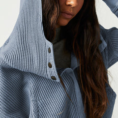 Women’s cropped hooded hoodie from Christine Brewer’s Mia collection, featuring a stylish hood and comfortable fit.