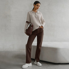 Women’s knit sweater named Jane by Christine Brewer, featuring a cozy textured design and classic fit, shown in a neutral color.