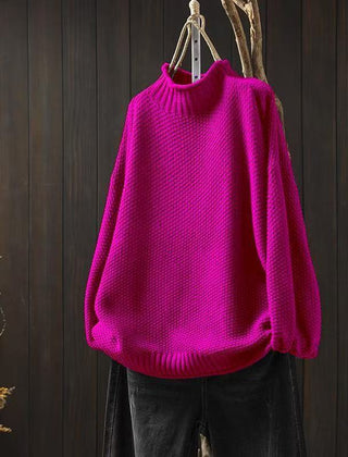 Jade knit sweater for women by Christine Brewer, featuring a cozy, textured design in soft green yarn.