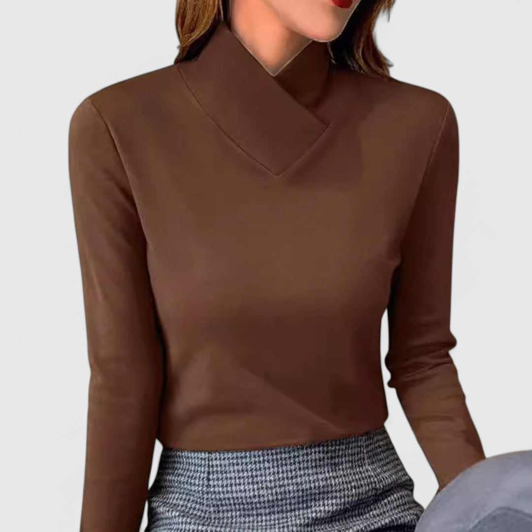Christine Brewer Elena women's turtleneck sweater in cozy knit, featuring a classic fit and high neckline, perfect for winter wear.