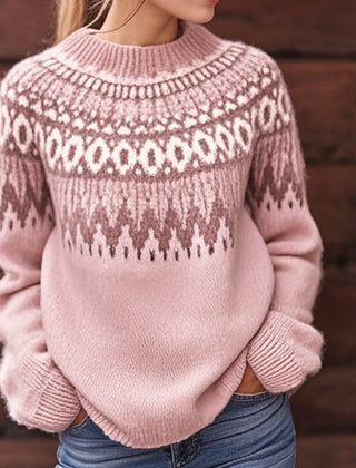 Willa knit sweater for women by Christine Brewer, featuring a cozy, textured knit design in neutral tones.