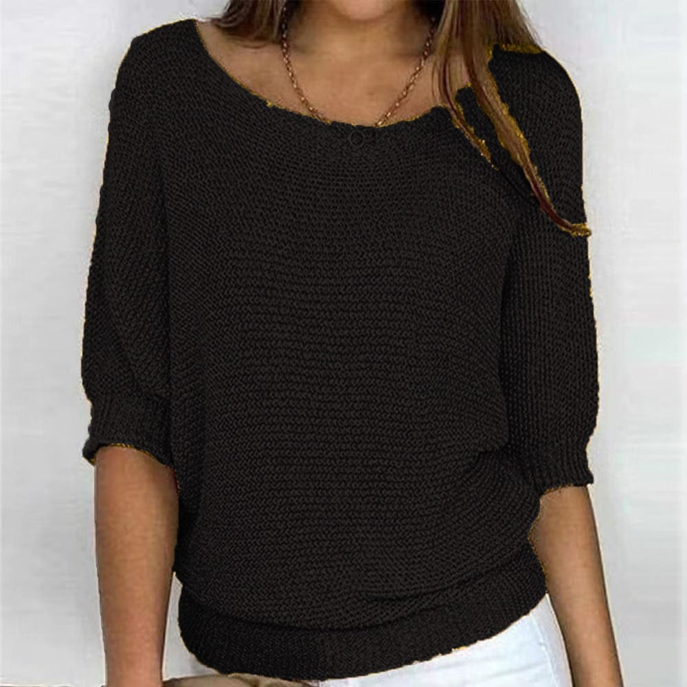 Diana knit sweater for women by Christine Brewer, featuring a cozy, textured knit design in a versatile color.