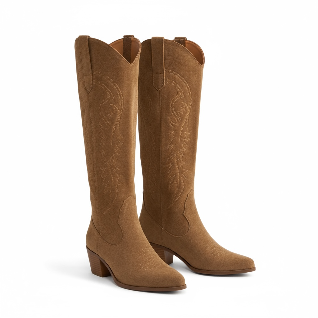 Emma1 | Cowboy Boots, Knee High Boots, Western Boots, Women, Block Heel, Pull On, Cowgirl,